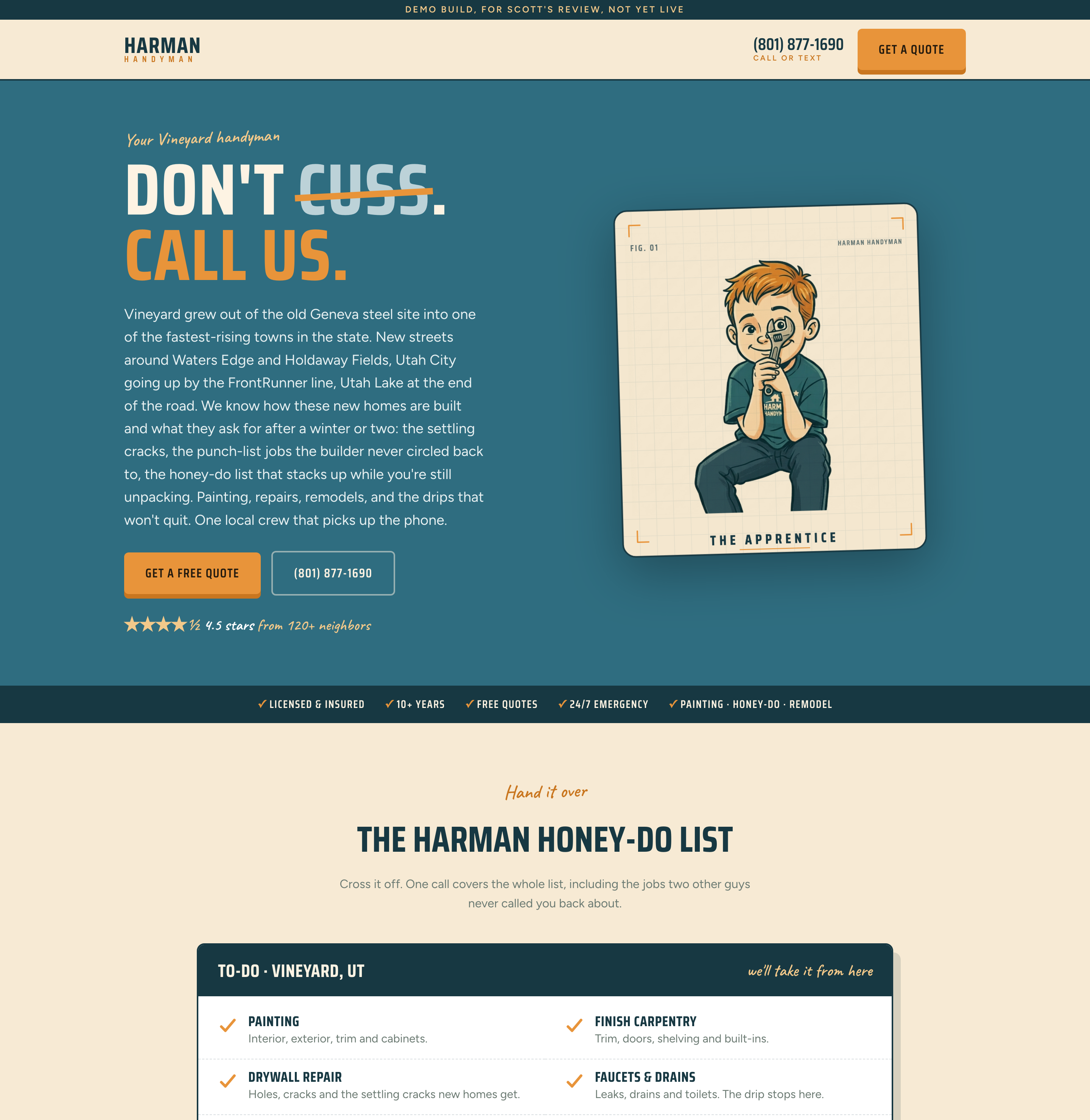 Harman Handyman Vineyard page